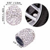 Picture of DBlosp Valve Stem Caps, 4 Pack Handmade Crystal Rhinestone Universal Car Tire Valve Caps Chrome,Attractive Dustproof Bling Car Accessories - White