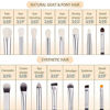 Picture of BEILI Eye Makeup Brushes Set 15pcs Natural Goat Hair Eyeshadow Brushes Set Soft Synthetic Eye Shadows Blending Concealers Eyebrow Eyeliner Professional Make Up Brushes Set (Black)