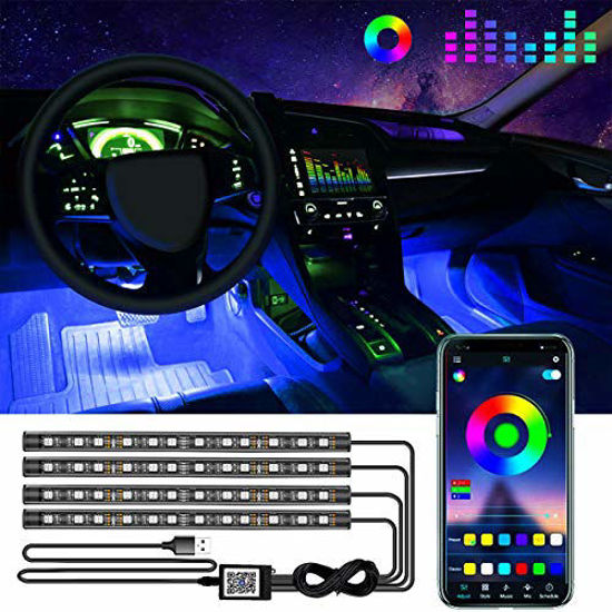 Upgrade Your Car with 4Pcs 48 LEDs RGB Interior Lights - App Control, DIY  Music Mode & Car Charger!