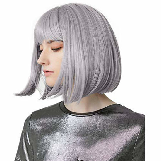 Getuscart Reecho 11 Short Bob Wig With Bangs Cosplay Synthetic Hair For White Black Women 8931