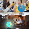 Picture of POOCCI Illuminated World Globe for Kids with Stand 6in1 Rewritable Colorful Easy-Read High Clear Map, Illuminates Educational Interactive Globe STEM Toy, Light Up Globe Lamp, Night Light LED Decor