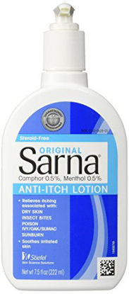 Picture of Sarna Original Anti-Itch Lotion for Dry Skin, Insect Bites, Sunburn, Poison Ivy/Oak/Sumac, 7.5 Fl Oz (Pack of 1)