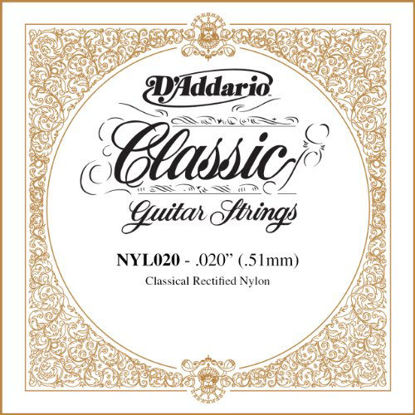 Picture of D'Addario NYL020 Rectified Nylon Classical Guitar Single String ,.020