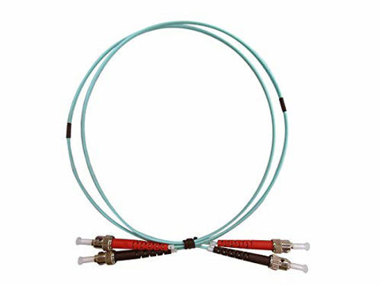 Picture of Monoprice OM4 Fiber Optic Cable - 1 Meter, ST/UPC-ST/UPC, Multi Mode, Duplex, 50/125 Micrometer Type, 2.0mm, OFNR