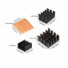 Picture of Easycargo Raspberry Pi 4 Heatsink Kit Aluminum + Copper + 3M 8810 Thermal Conductive Adhesive Tape for Cooling Cooler Raspberry Pi 4 B, 3 B+, Pi 3 B, (4pcs)