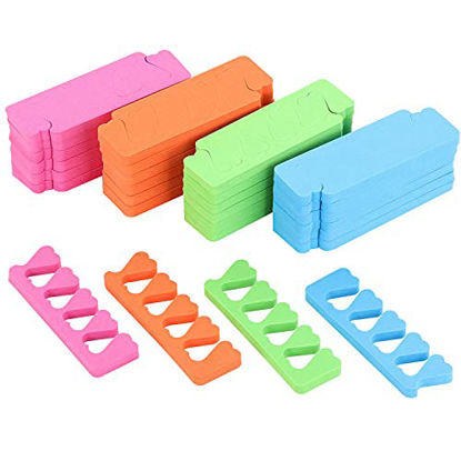 Picture of 48pcs Sponge Toe Separators Pedicure Set for Nail Polish- Premium Nail Art Painting and Polishing Tool Kit, 4 Funy Color