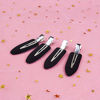 Picture of 6 Pieces No Bend Hair Clips, No Crease Hair Clip for Hairstyling, Makeup Clips for Women and Girls (Black&Pink)