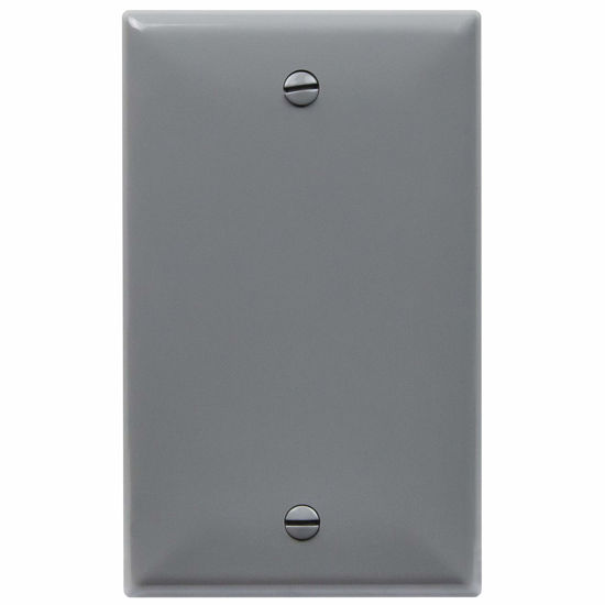 Picture of ENERLITES Blank Cover Wall Plate, Size 1-Gang 4.50" x 2.76", Polycarbonate Thermoplastic, 8801-GY, Gray