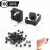 Picture of DAOKI 100Pcs Tact Button Switch 6x6x4.3mm 664.3mm 4 Pin Micro PCB SMD SMT Momentary Tactile Tact Push Button Switch 4 Pin DIP