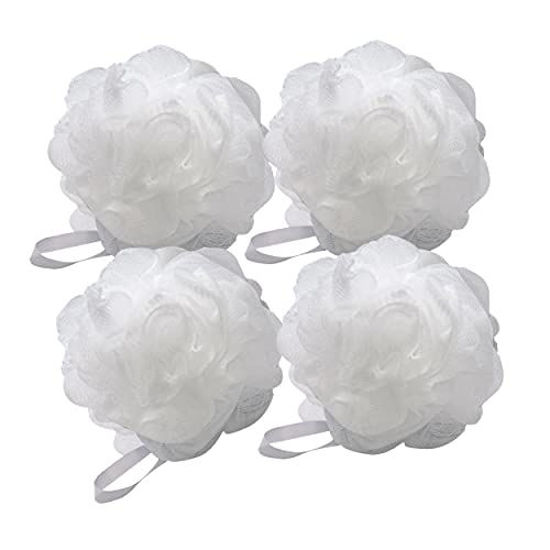 Picture of Aquasentials Mesh Pouf Bath Sponge (4 Pack) (White)