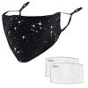 Picture of Sparkly Sequins Face Mask Bling Glitter Fashion Masquerade Party Reusable Cotton Mask for Women (#Black)