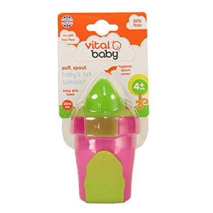 Picture of Vital Baby Baby's 1st Tumbler Spill-Free Soft Spout with Hygienic Cover, Pink