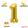 Picture of 32 Inch Gold Number 1 Balloons Foil Ballon Digital Birthday Party Decoration Supplies (Gold Number 1 Balloon)