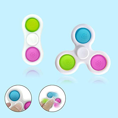 Picture of Kikmio Fidget Pack, Upgraded 2 Ways to Relief Stress, Push Bubble Fidget Sensory Toy and Fidget Spinner Prime (2 in 1 Fidget Pack)