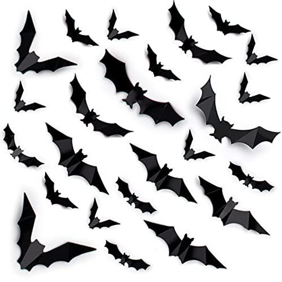 GetUSCart- 120 Pcs Halloween Decorations Bats Wall Decor, 8 Styles ...