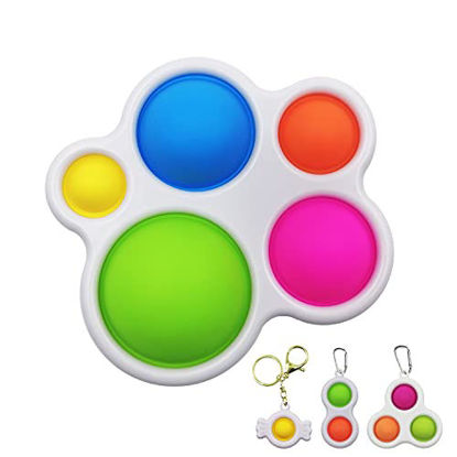 Picture of DONSFIELD Simple Dimple Fidget Toy - Anxiety Relief Stress Toys - 1, 2, 3 and 5 Buttons Fiddle Toys for Kids and Adults - Convenient and Portable Buckle - Safe Materials (5 Dimple)