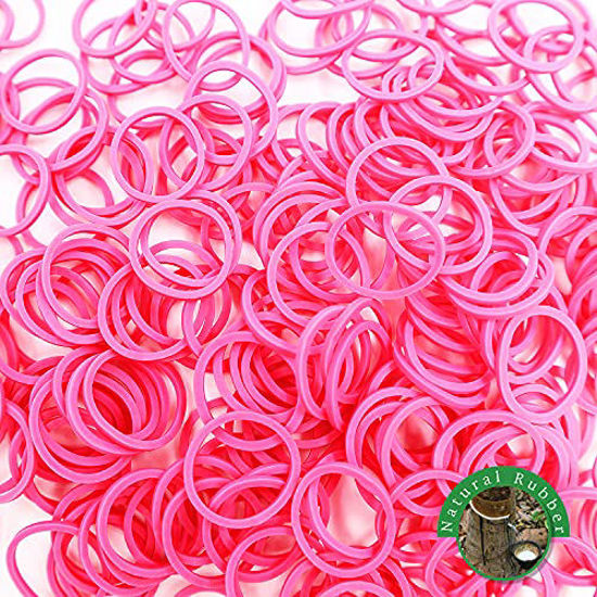 Picture of Rubber Bands 1000 Pcs Mini Size No Break & Damage Stretchy Elastic Premium Quality Made in Vietnam Hair Ties (Pink - 4 Pack of 250 Pcs)