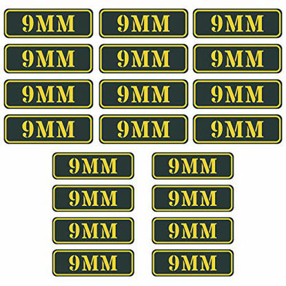 Picture of Aolamegs Ammo Can Vinyl Sticker Set Decal Label 9MM 5.56 7.62 12GA .22 .223 .308 .300 .380 .45 (20 Pack/9MM)