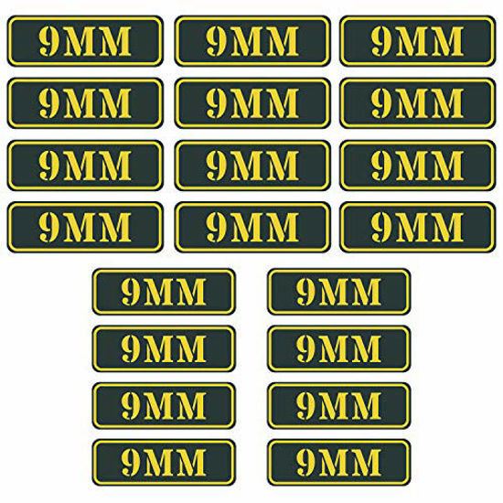 Picture of Aolamegs Ammo Can Vinyl Sticker Set Decal Label 9MM 5.56 7.62 12GA .22 .223 .308 .300 .380 .45 (20 Pack/9MM)