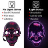 Picture of Halloween Purge LED Mask - Light Up Halloween LED Scary Mask with 3 Lighting Modes & EL Wire Halloween Skeleton Glowing Masks for Festival Cosplay Halloween Costume Masquerade Parties Carnival