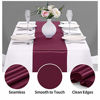 Picture of Hahuho 1-Pack Satin Table Runner Burgundy 12 x 108 inches Long, Table Runners for Wedding, Birthday Parties, Banquets Decorations1 Pack, 12x108 Inch, Burgundy