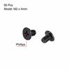 Picture of uxcell M2x4mm Phillips Screw Fastener Black 3.8mm Dia Screw Head for Laptop PC TV Fan Audio Switch 50pcs