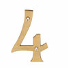 Picture of Skandh Solid Brass 4 inch Yellow House Address Numbers 4, Polished Brass Lacquered