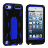 Picture of Leegoal(TM) Black / Blue Hybrid Rugged Hard Silicone Case Cover w/ Stand for Apple iPod Touch 5