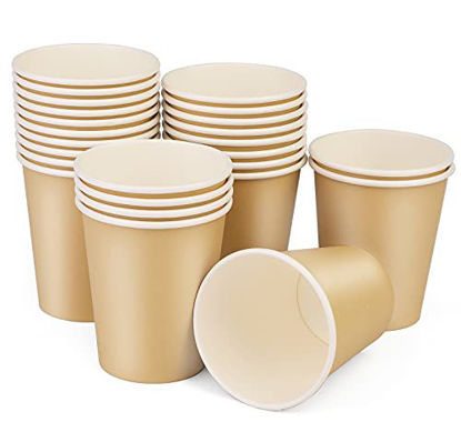 Picture of BALDCC 25 Packs Paper Cups Disposable, 8 Oz Disposable Coffee Cups, Paper Hot Coffee Cups, Beverage Cups, Suitable for Offices, Home Kitchens, Coffee Shopskhaki