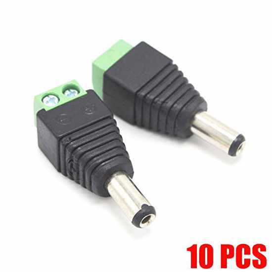 Picture of Xenocam 10 Pack 2.1mm x 5.5mm Male CCTV Camera DC Power Adapter Connector