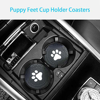 Picture of BukNikis Cup Holder Coasters-Car Interior Accessories 2.75 inch Silicone Anti Slip Dog Paw Car Coaster -Universal (Pack of 2)