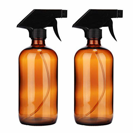 Picture of Chef's Star Glass Spray Bottles with 3 Spray Settings, 16 Oz, Pack of 2, Amber