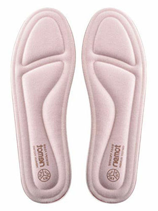 Picture of riemot Womens Memory Foam Insoles Super Soft Replacement Innersoles for Running Shoes Work Boots Comfort Cushioning Shoe Inserts Pink Size 10