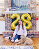 Picture of Lovoir 40 Inch Large Gold Number 3 Balloon Extra Big Size Jumbo Digit Mylar Foil Helium Balloons for Birthday Party Celebration Decorations Graduations Anniversary Baby Shower Engagement Photo Shoot