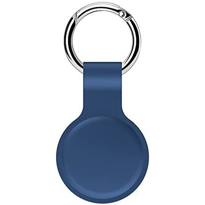 Picture of WeiLiseem Case for AirTag Phone Finder, Anti-Scratch Protective Skin Cover with Keychain. (Dark Blue)