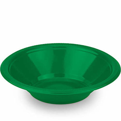 Picture of DecorRack 24 Small Plastic Bowls, 12 oz Cereal and Salad Bowls, 7 inch Disposable Tableware Kids Birthday Party Fruit Bowl, Green (Pack of 24)