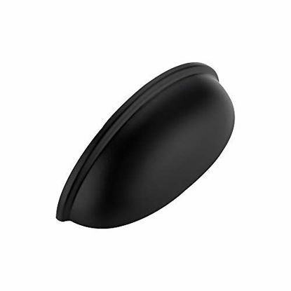 Picture of Ravinte 1 Pack 3" Drawer Pulls Flat Black Cabinet Cup Pulls Kitchen Hardware Cabinet Handles Drawer Handles Knobs 3 inch Hole Center