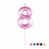 Picture of Birthday Candles Extended Big Number Candle Multicolor 3D Design Cake Topper Decoration for Any Celebration(8 Candle Pink)