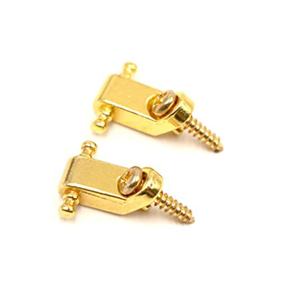 2 Pack Guitar Roller String Tree Retainers for Guitar Gold with Screws