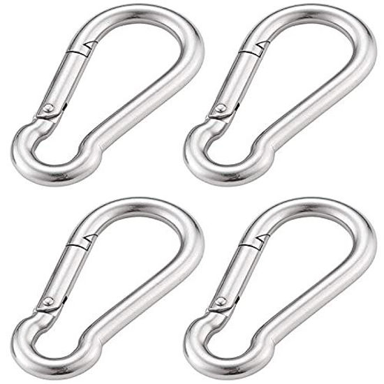 Picture of 3 Inch Spring Snap Hook 304 Stainless Steel Quick Link Lock Fastner Hook for Boating and Heavy Duty Use, 265 lbs Maximum Capacity, 4 Pcs