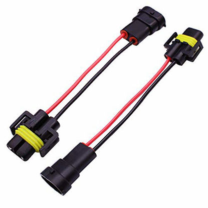 Picture of HUIQIAODS H11 H9 H8 880 Extension Wiring Harness Sockets Wire Connector For Headlights or Fog Lights,2PCS