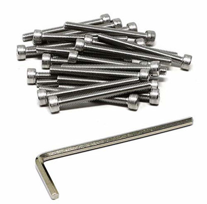 Picture of iExcell 50 Pcs M4 x 40 mm Stainless Steel 304 Hex Socket Head Cap Screws Bolts Kit, Thread Pitch 0.7 mm