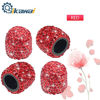 Picture of Sikawai Bling Tire Valve Stem Caps, Sparkling Handmade Crystal Rhinestone Universal Car Tire Valve Caps Chrome,Attractive Dustproof Bling Car Accessories - Red