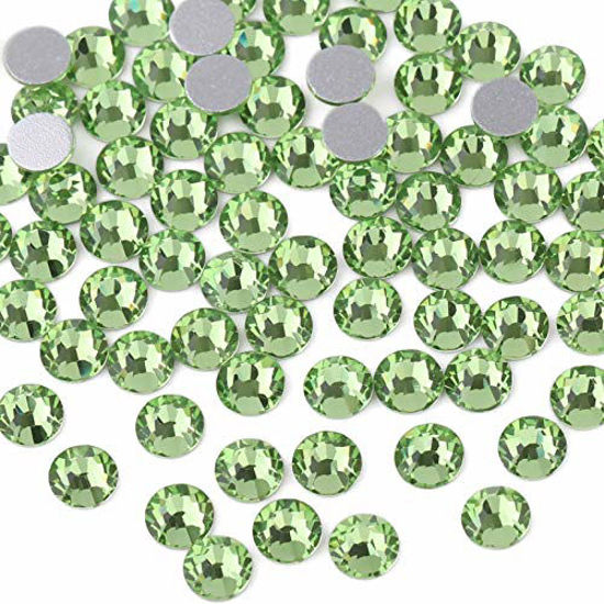 Picture of Beadsland 1440pcs Flat Back Crystal Rhinestones Round Gems for Nail Art and Craft Glue Fix,Light Green(SS6(1.9-2.0mm))