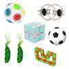 Picture of GioesQee 14 pcs Infinity Cube Flippy Chain Fidget Toy Squeeze-a-Bean Soybeans Stress Anxiety Relief Fidget Toy