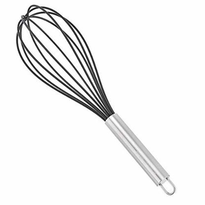 Picture of AmazonCommercial Stainless Steel & Silicone Non-Stick Coated Whisk, 12 Inch