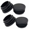 Picture of Suiwotin 4PCS 32mm (1 1/4 Inch) Round Plastic Plug, Round Black Plastic End Cap, Pipe Tubing End Cap, Furniture Finishing Plug