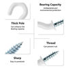 Picture of PHITUODA 50Pcs 3/4-Inch Cup Hooks Ceiling Hooks, Plastic-Covered Metal Screw-in Hooks, White