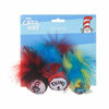 Picture of Dr. Seuss The Cat in The Hat 3 Piece Cat Toys with Catnip | Cat Feather Toys from Dr. Seuss Collection | Feather Cat Toys with Cat in The Hat and Thing 1 &Thing 2 Feather Toys - 3 Pieces