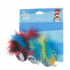 Picture of Dr. Seuss The Cat in The Hat 3 Piece Cat Toys with Catnip | Cat Feather Toys from Dr. Seuss Collection | Feather Cat Toys with Cat in The Hat and Thing 1 &Thing 2 Feather Toys - 3 Pieces